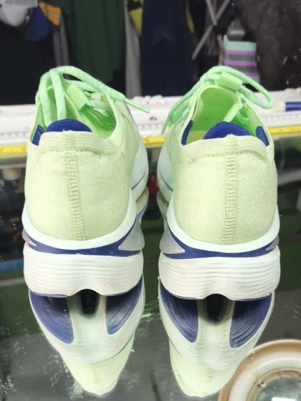 New Balance Women’s 10 FuelCell Running Shoes in Neon Green and Navy.  Very Nice